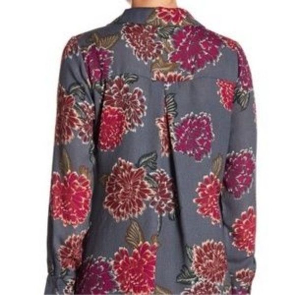 EMELIA Floral Wrap Blouse Top Size Large - Picture 3 of 10
